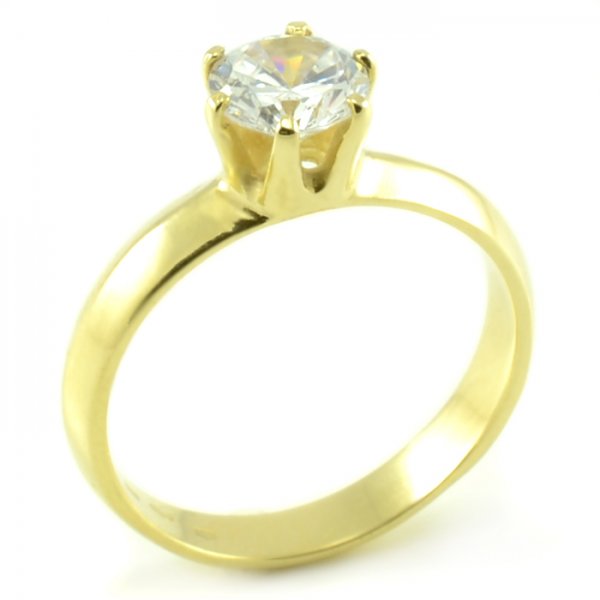 Zásnubný prsteň zo žltého zlata so skosenou šínou Tamara